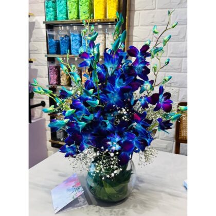 Royal Blue Orchid Vase