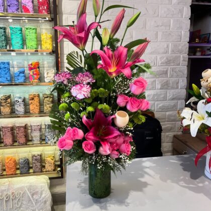 pink vase