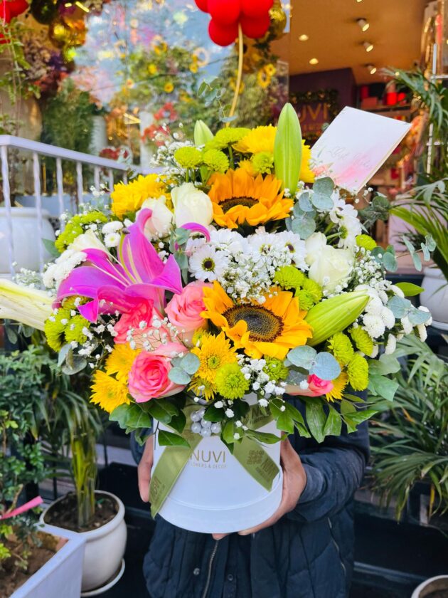 Vibrant Floral Hatbox