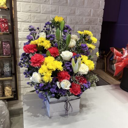 Vibrant Harmony Floral Basket