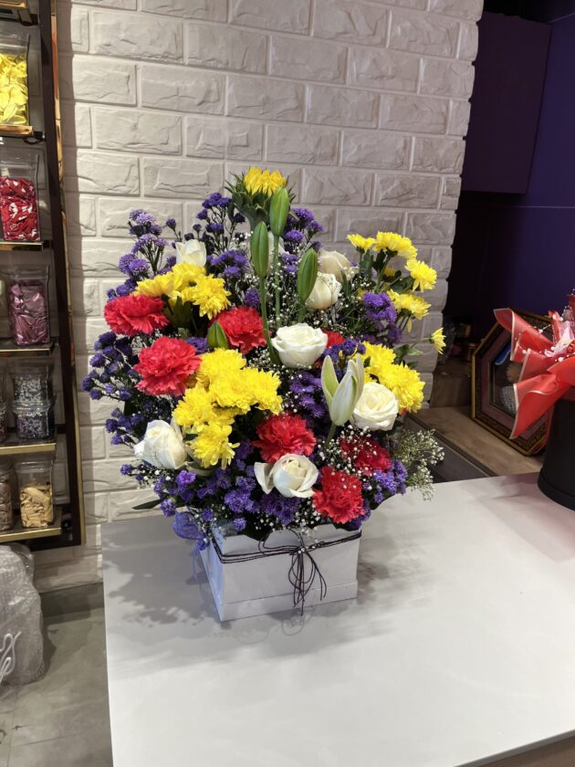 Vibrant Harmony Floral Basket